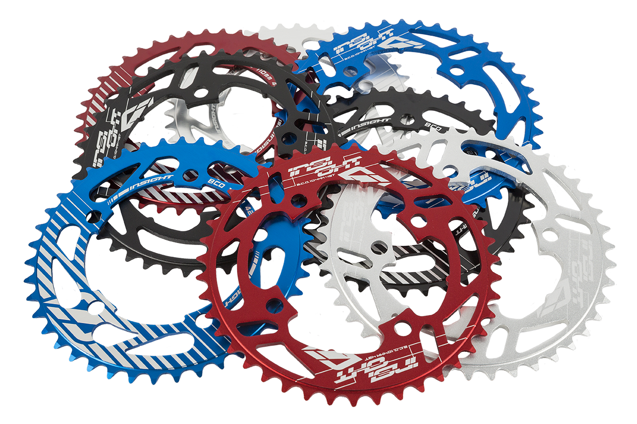 Red BMX 5 Bolt Sprocket By INSIGHT 5 Bolt Chainring 110mm bcd 3mm 34T